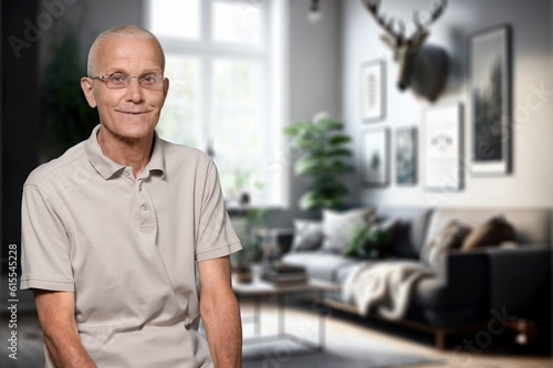 Happy smiling older man business owner  AI generated image