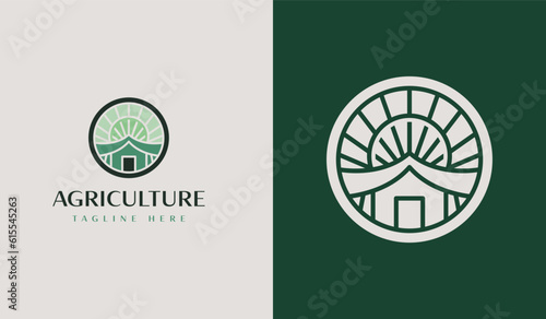 Agriculture Farmhouse Logo Set. Universal creative premium symbol. Vector sign icon logo template. Vector illustration