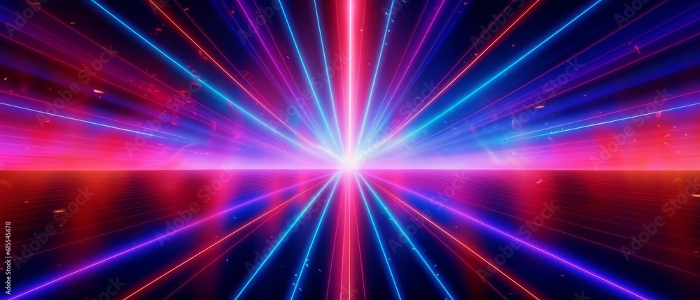 Fototapeta premium Abstract neon background. Generative AI
