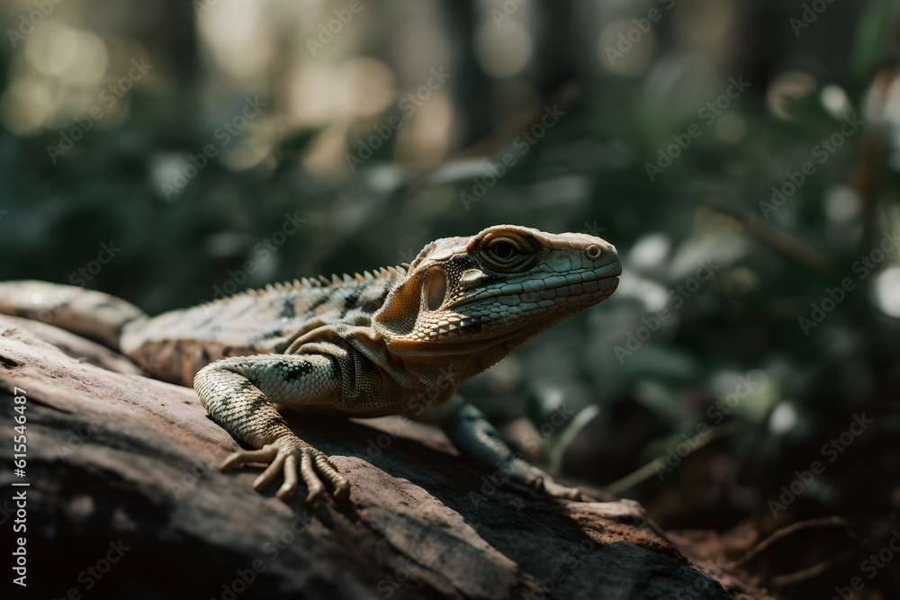 Obraz premium The Enigmatic Lizard in its Natural Habitat. Generative AI