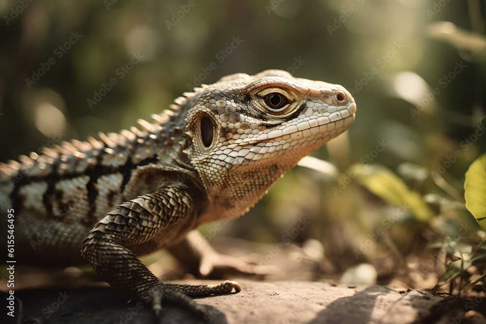 The Enigmatic Lizard in its Natural Habitat. Generative AI The Enigmatic Lizard in its Natural Habitat. Generative AI