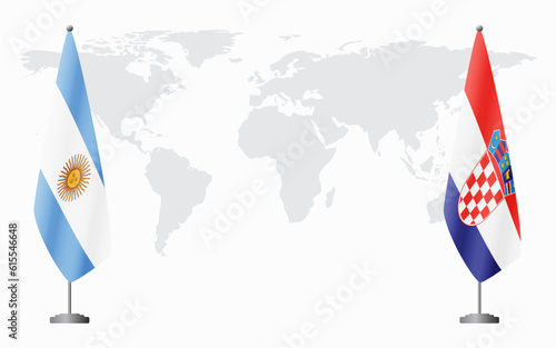 Argentina and Croatia flags for official meeting