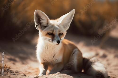 Fennec Fox in the desert. Generative AI © PIRMYN