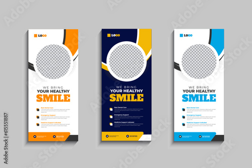 Dental medical healthcare rack card or dl flyer templates
