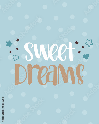 Sweet Dreams - Cute baby card illustration. Shower card.