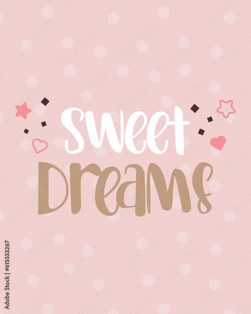 Sweet Dreams - Cute baby card illustration. Shower card.