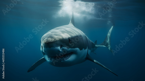 Great White Shark in its Ocean Realm. Generative AI