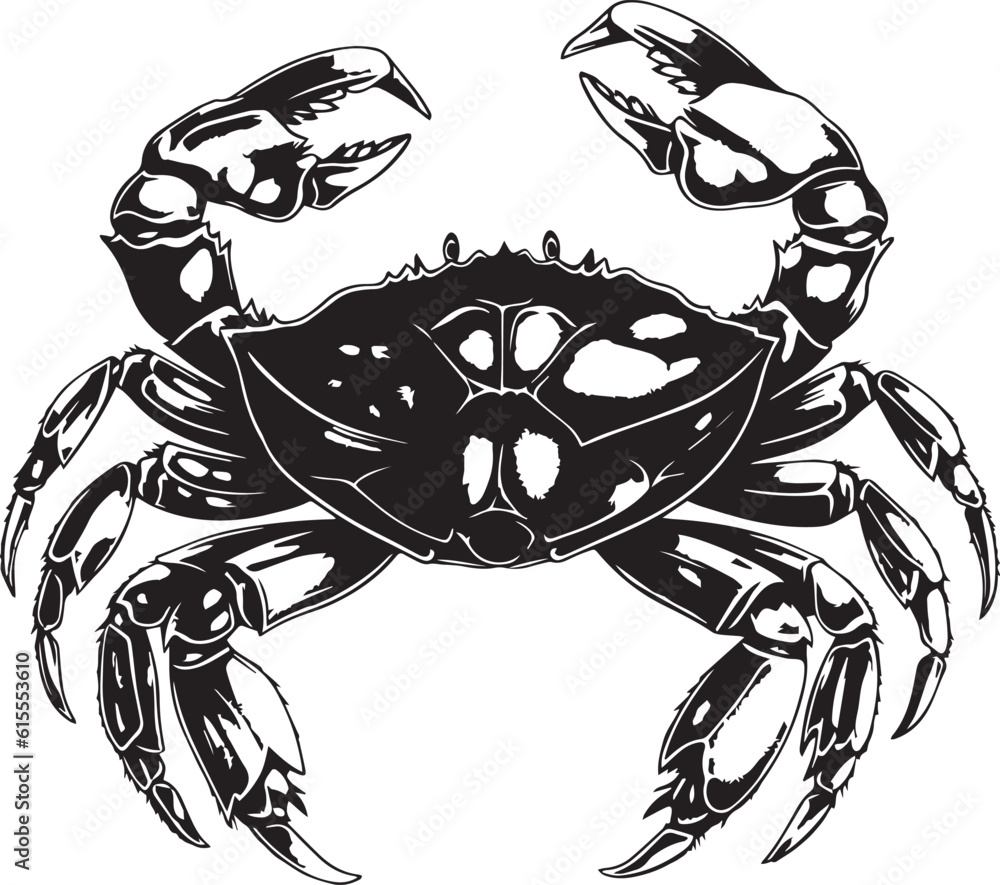 Hand drawn black crab, Vector Illustration, SVG Stock Vector Adobe Stock