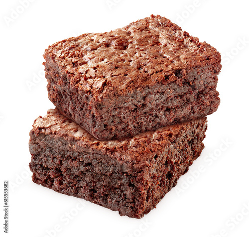 composição com brownie de chocolate isolado em fundo transparente - bolo de chocolate
