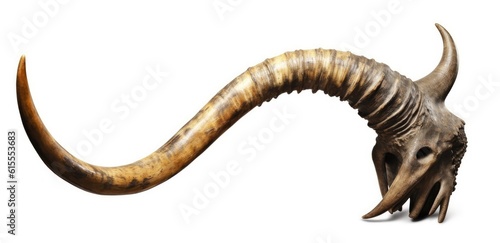 old horn isolated on white background created with Generative AI technology