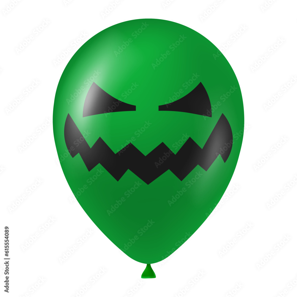 Halloween green balloon illustration with scary and funny face Halloween green balloon illustration with scary and funny face