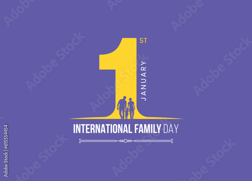 international families day good for international families day celebration . Calligraphy greeting card. Vector Jan 1st