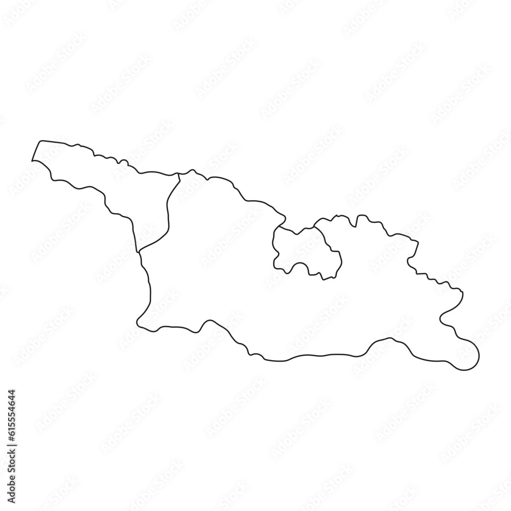 Highly detailed Georgia map with borders isolated on background