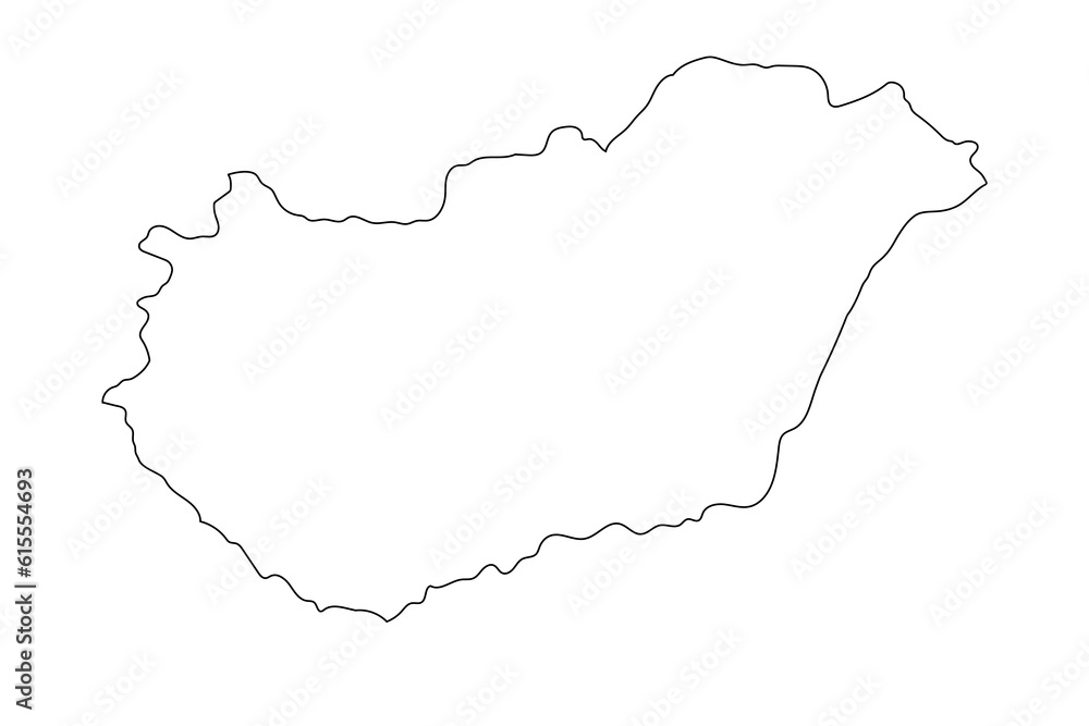Highly detailed Hungary map with borders isolated on background Highly detailed Hungary map with borders isolated on background
