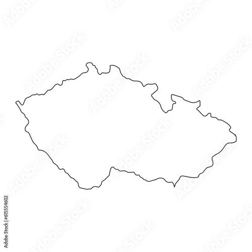 Highly detailed Czechia map with borders isolated on background