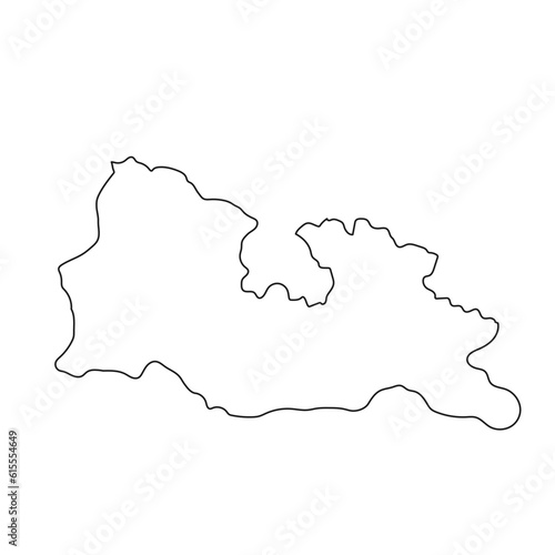 Highly detailed Georgia map with borders isolated on background