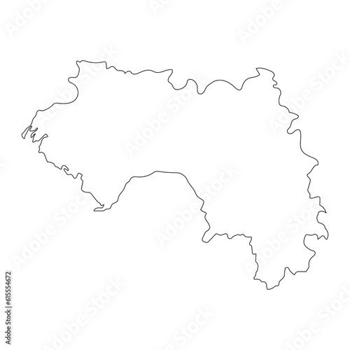 Highly detailed Guinea map with borders isolated on background