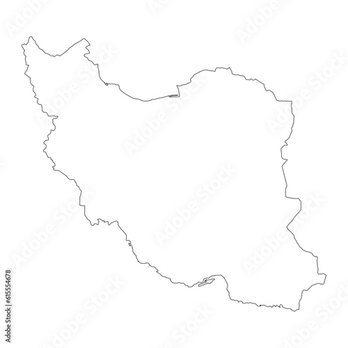 Highly detailed Iran map with borders isolated on background