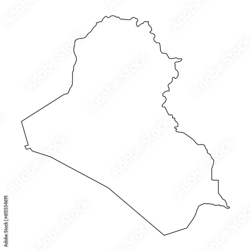 Highly detailed Iraq map with borders isolated on background