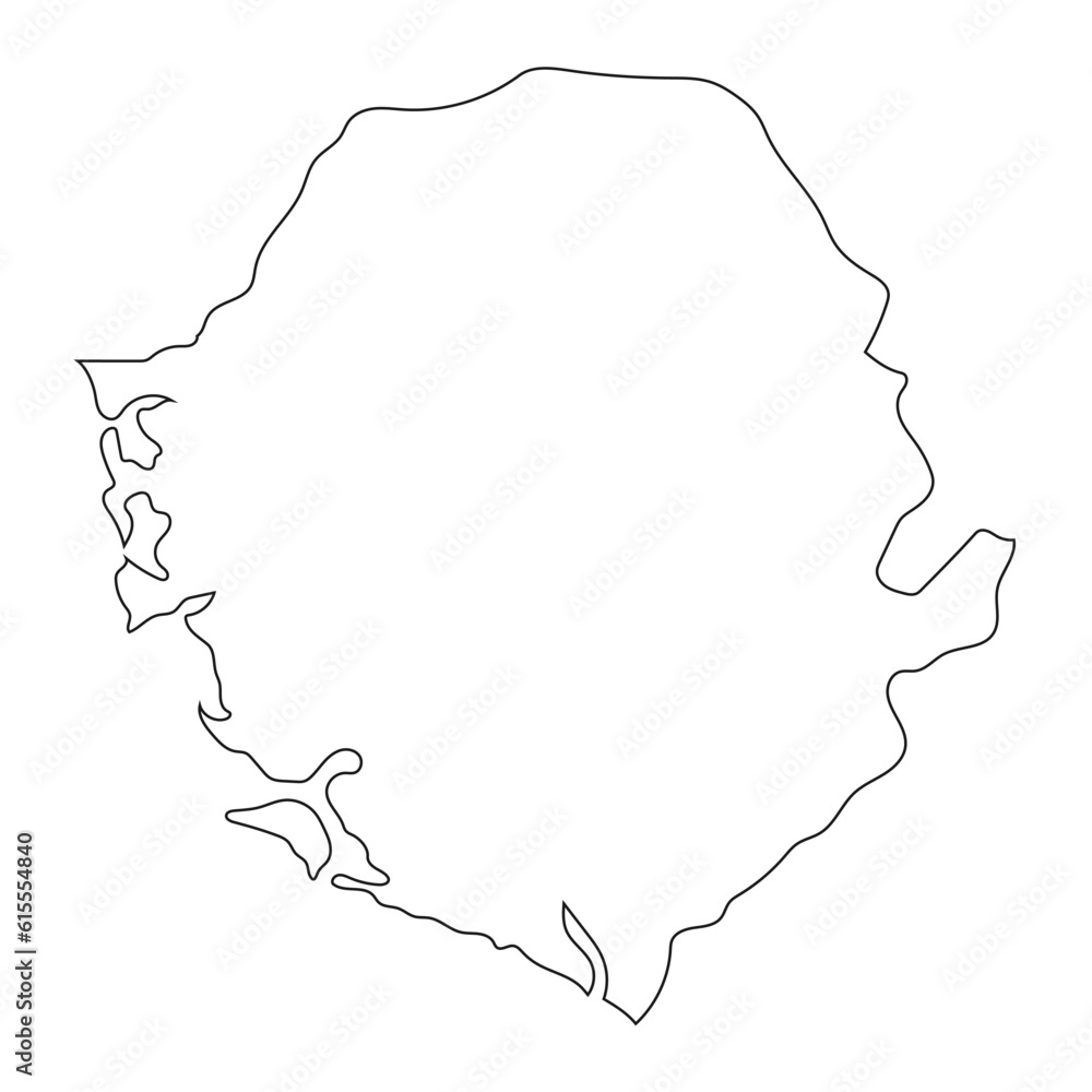 Highly detailed Sierra Leone map with borders isolated on background Highly detailed Sierra Leone map with borders isolated on background