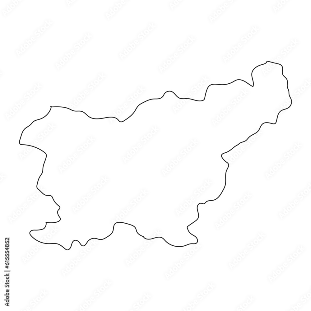 Highly detailed Slovenia map with borders isolated on background