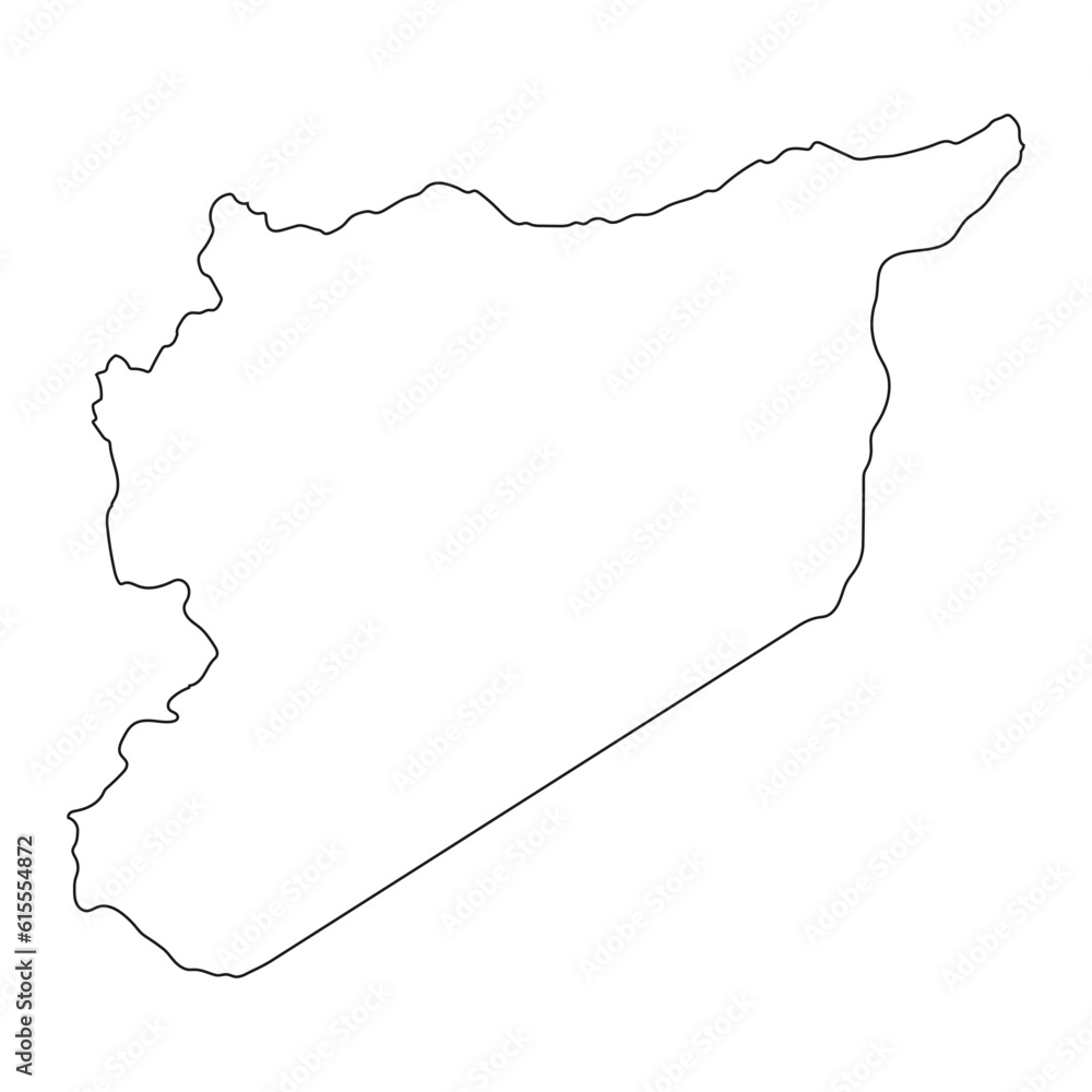 Highly detailed Syria map with borders isolated on background Highly detailed Syria map with borders isolated on background