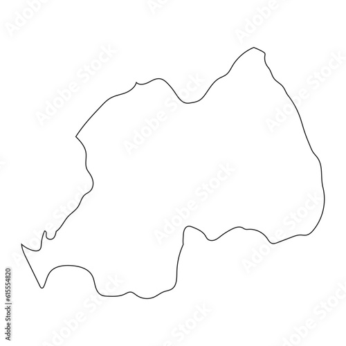 Highly detailed Rwanda map with borders isolated on background