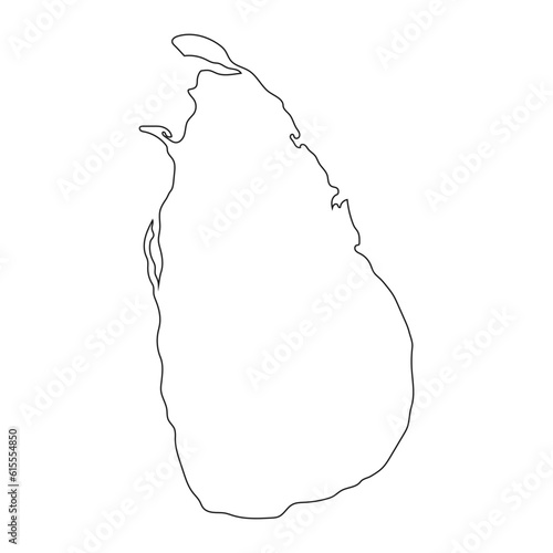 Highly detailed Sri Lanka map with borders isolated on background