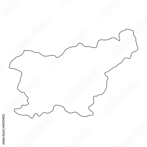 Highly detailed Slovenia map with borders isolated on background