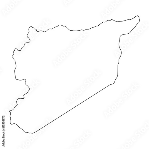 Highly detailed Syria map with borders isolated on background