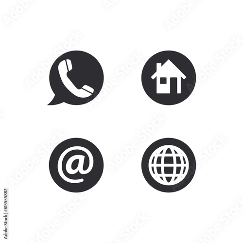 contact us icons phone web address email