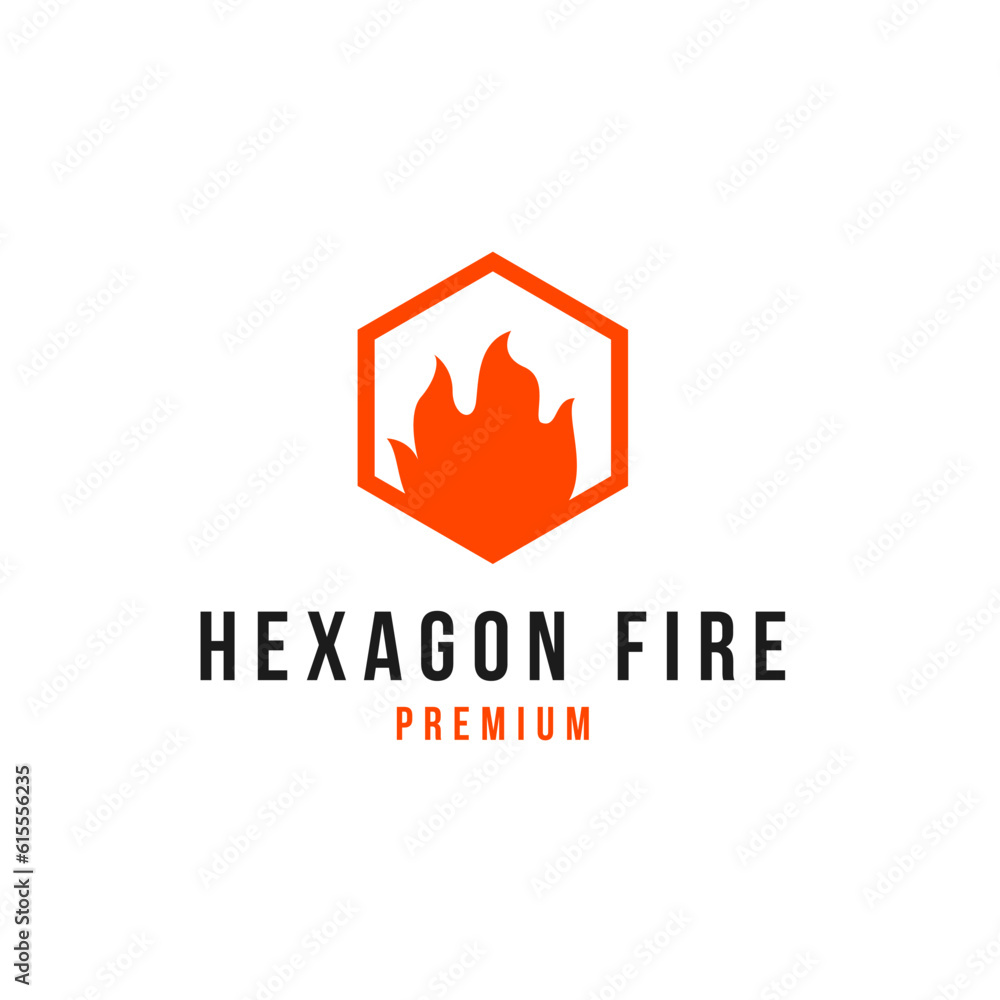 Creative Hexagon Fire Flame Logo Design Concept Vector Illustration Symbol Icon Creative Hexagon Fire Flame Logo Design Concept Vector Illustration Symbol Icon