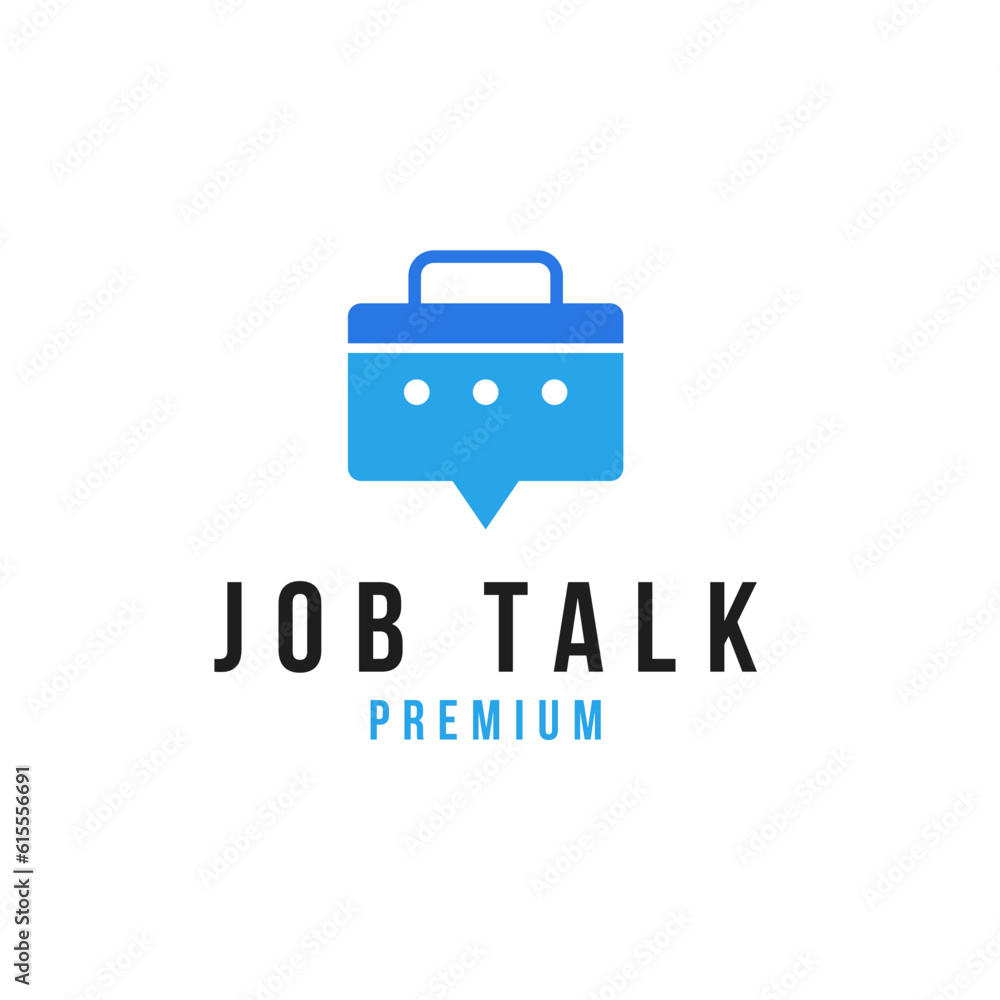 Job Talk Chat Bubble Logo Design Concept Vector Illustration Symbol Icon Job Talk Chat Bubble Logo Design Concept Vector Illustration Symbol Icon