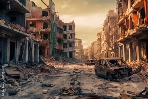 A city destroyed by war (Generative AI)