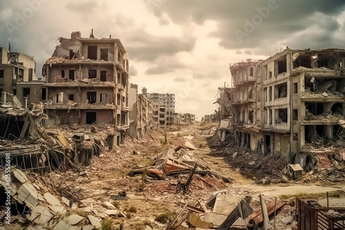 a city destroyed by war (Generative AI)