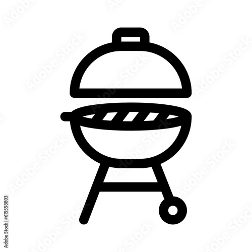 Charcoal Grill  Icon on White Background. Real Estate Icons