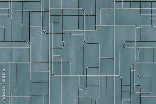 Seamless abstract texture in the form of  lines, tubing, pipes. Background of maze, labyrinth. Generative AI