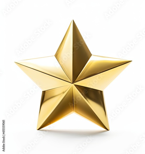 Golden Christmas Star isolated on white Background created with Generative AI technology