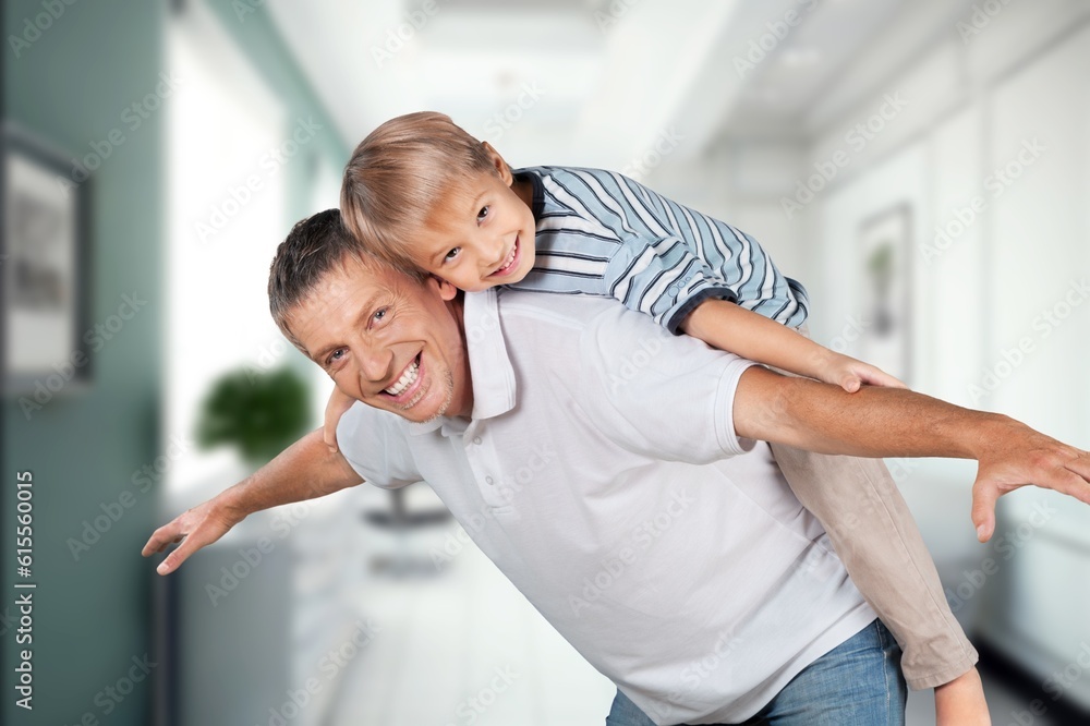 Fototapeta premium Happy young family with cute child