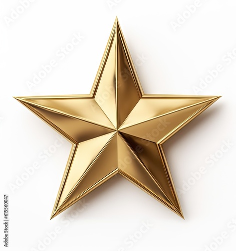 Golden Christmas Star isolated on white Background created with Generative AI technology