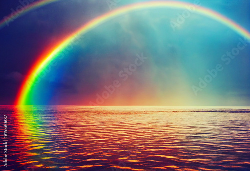 rainbow over the sea - generative AI © Ronald