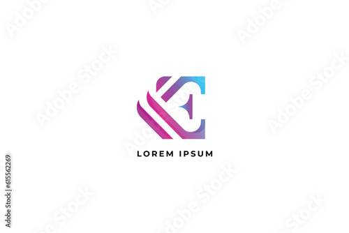 dynamic Ke letter brand design modern style creative wordmark design typography illustration, ke gradient, ke lettering, ek logo, ke logo design