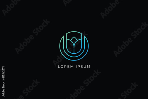letter u spa wellness clinic logo minimal line style business logo gradient letter brand design modern style creative wordmark design typography illustration, u line logo design
