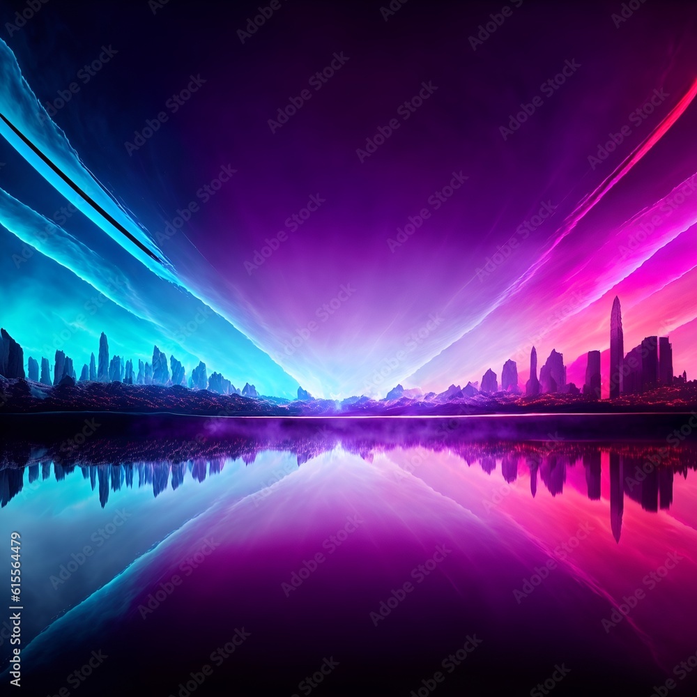 Photo of a bustling city skyline reflected in a serene body of water
