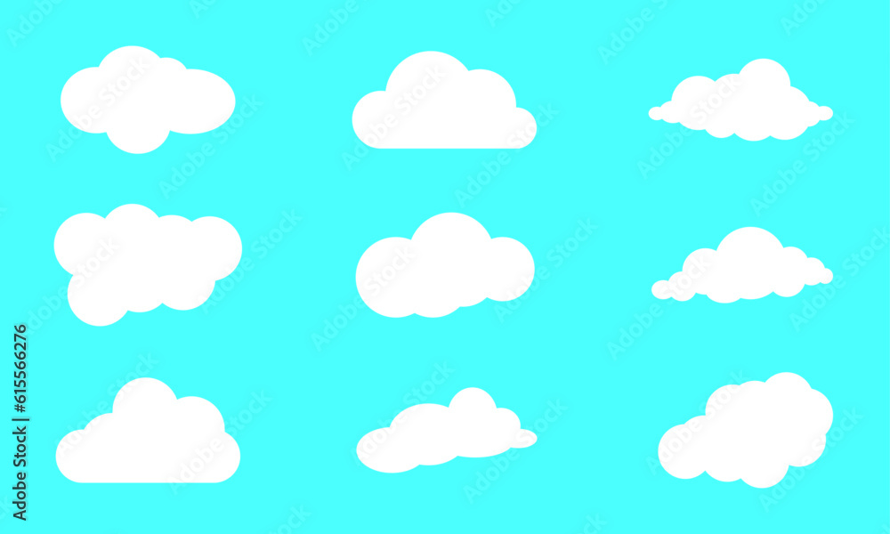set of clouds, image, template, sign, symbol, concept, logo, elements