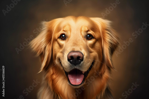 Golden Euphoria  Blissful Golden Retriever on Seamless Background - Generative AI