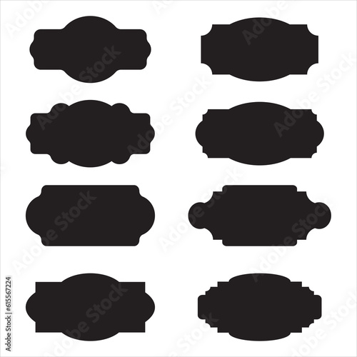 black frame set, border design vector