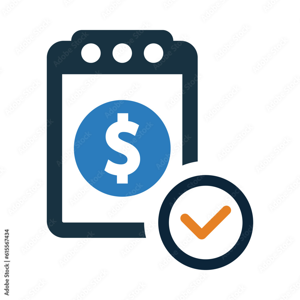 dollar, loan, bills paid statement icon dollar, loan, bills paid statement icon