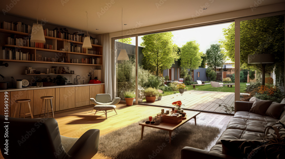 3D render Nature's Haven- A Serene Fusion of Living Room and Garden relax view for Tranquility and Harmonious Connection interior design.jpg