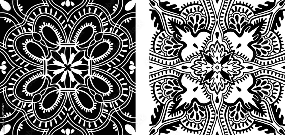 Vector illustration. Seamless pattern. Black and white color minimalism.